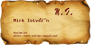 Mirk István névjegykártya